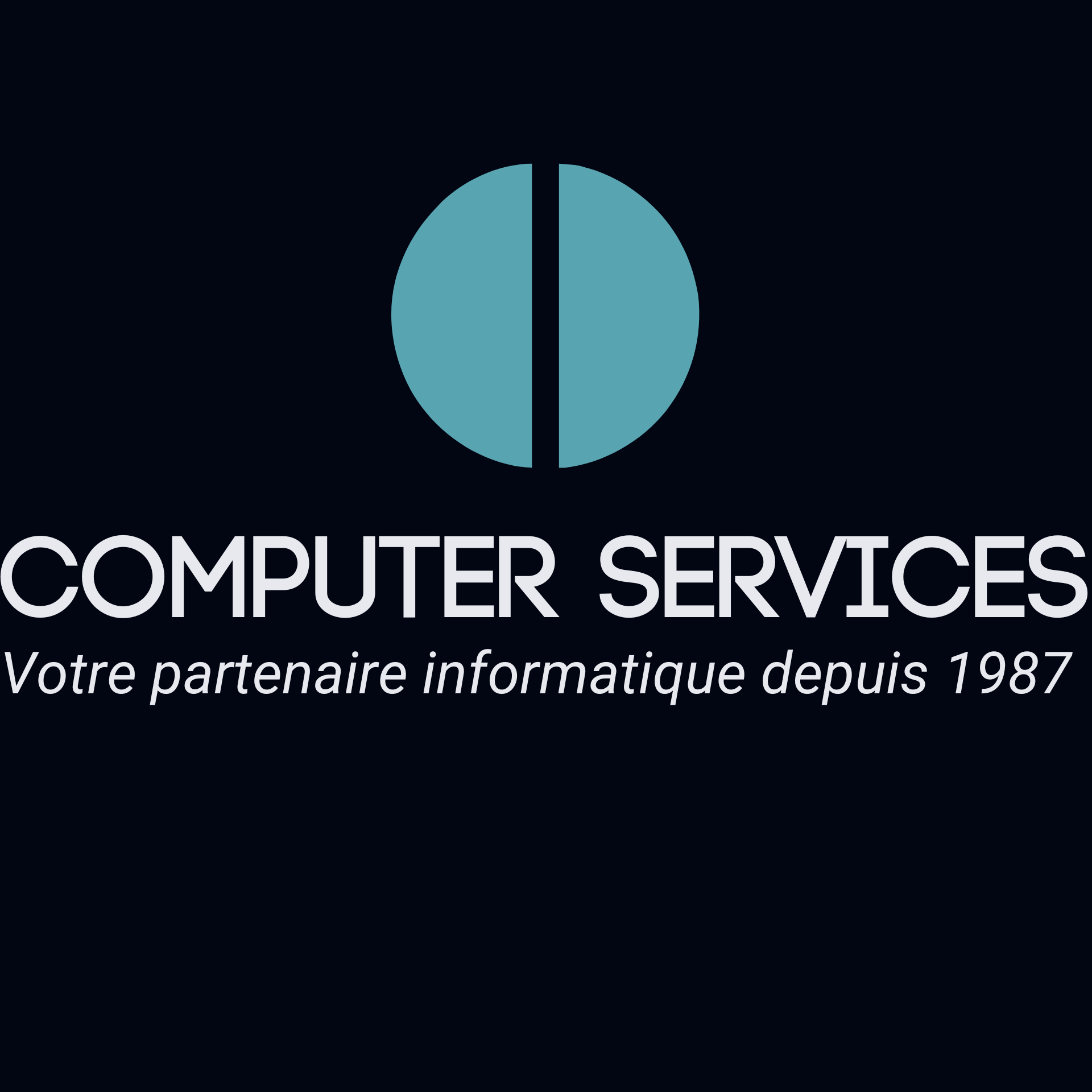 Logo Computer Services avec slogan sur fond noir 5